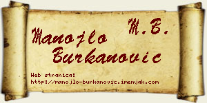 Manojlo Burkanović vizit kartica